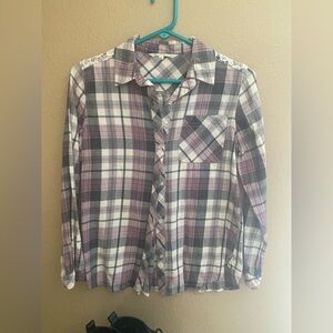 Girls/Juniors Vanilla Star Button Up Top Size L